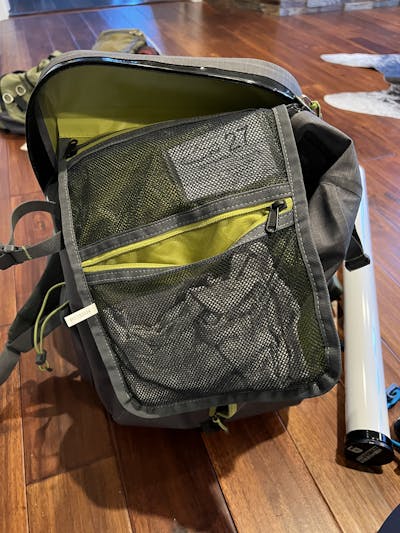 Inside view of the Orvis Waterproof Backpack.