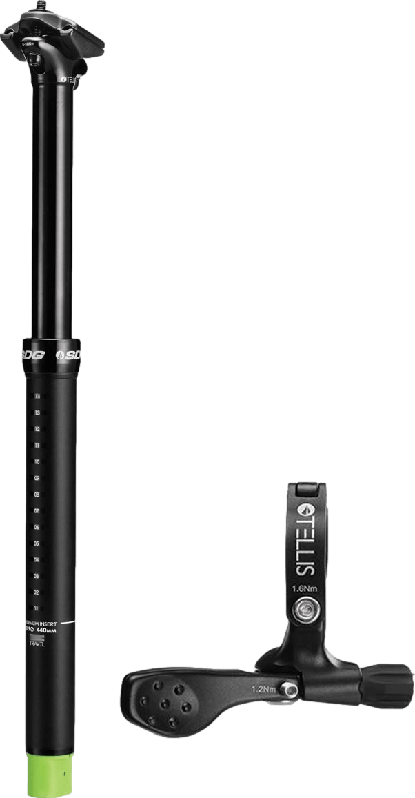 SDG Tellis Dropper Seatpost w/1x Lever · Black · 125mm, 31.6