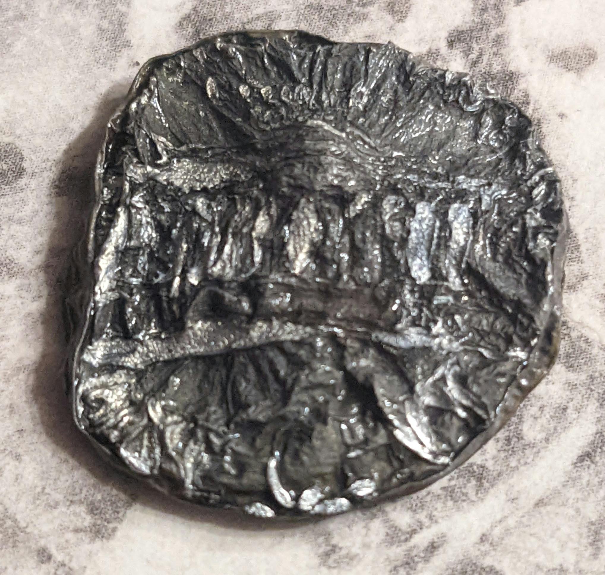A burnt penny.