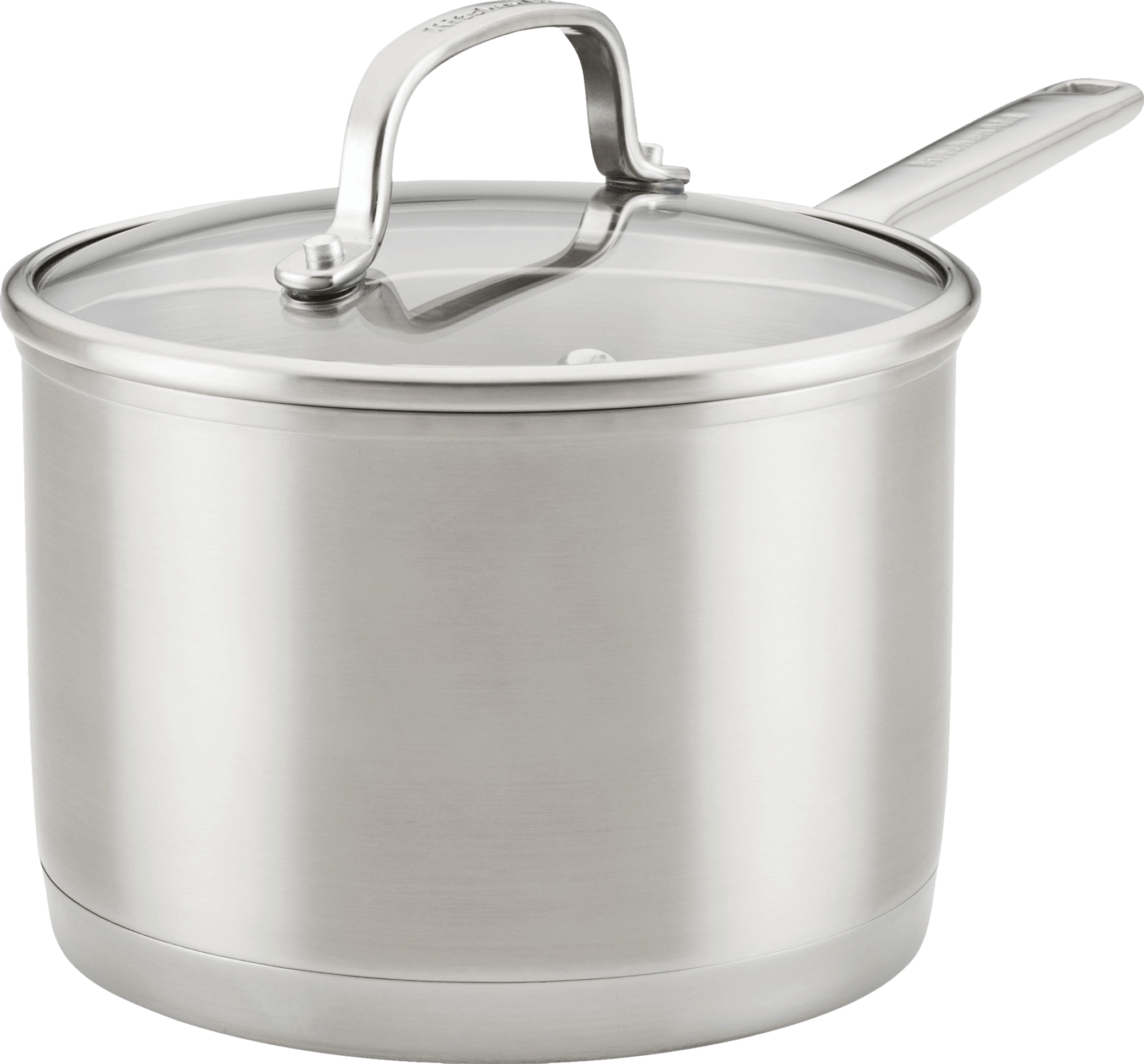 KitchenAid 3-Ply Base Stainless Steel Induction Saucepan with Lid, 3-Quart,  Brushed Stainless Steel
