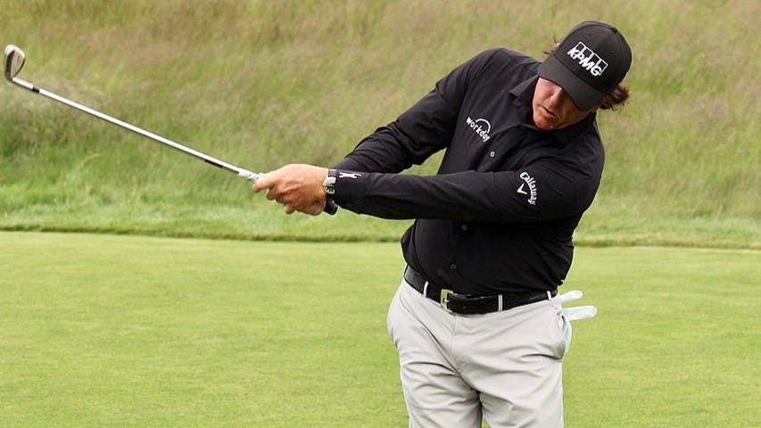 Phil Mickelson swinging a golf club