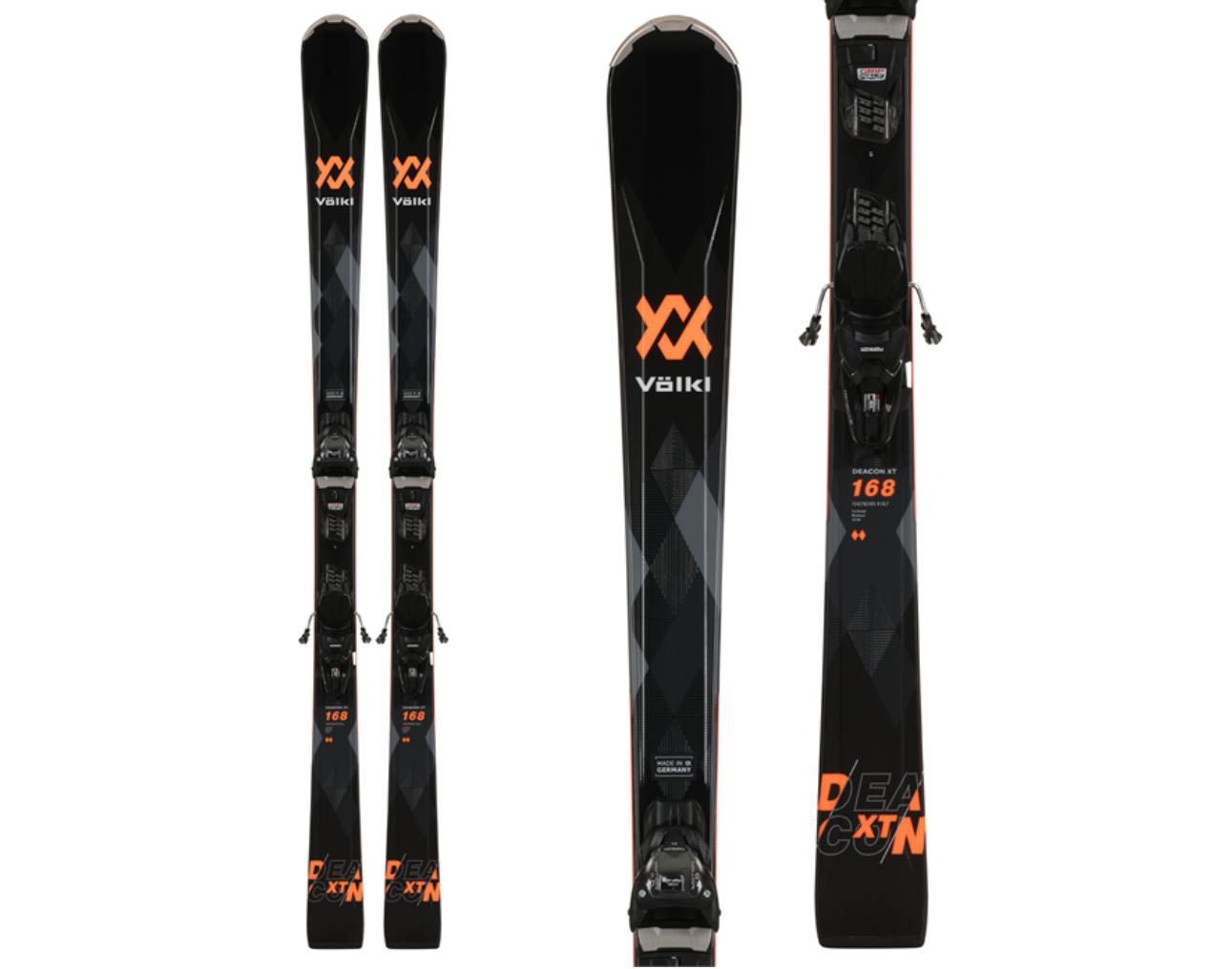 The Völkl Deacon XT Skis + vMotion 10 GW Bindings. 
