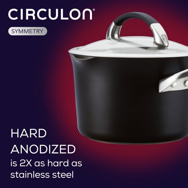 Circulon Hard-Anodized Nonstick 3 qt. Covered Saucepot with