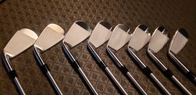 The faces of the  Mizuno Pro 223 Irons. 