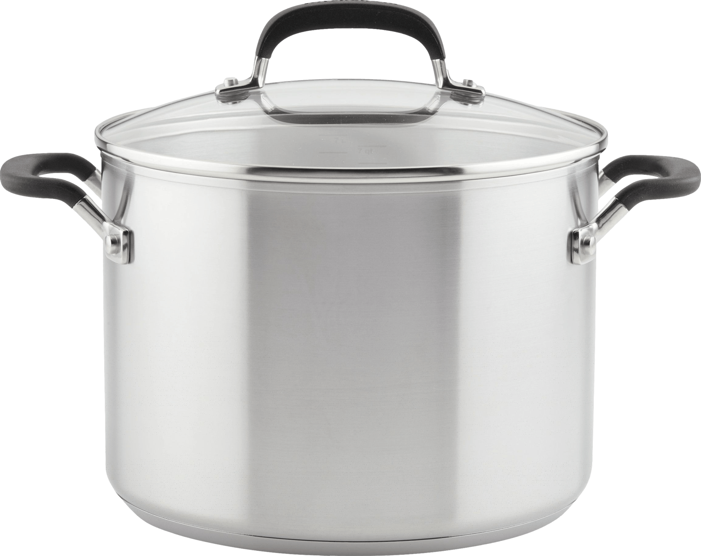 KitchenAid Stainless Steel Induction Stockpot with Measuring Marks and Lid, 8-Quart, Brushed Stainless Steel