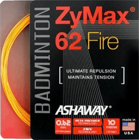 Ashaway Zymax 62 Fire Badminton String · 22g · Orange