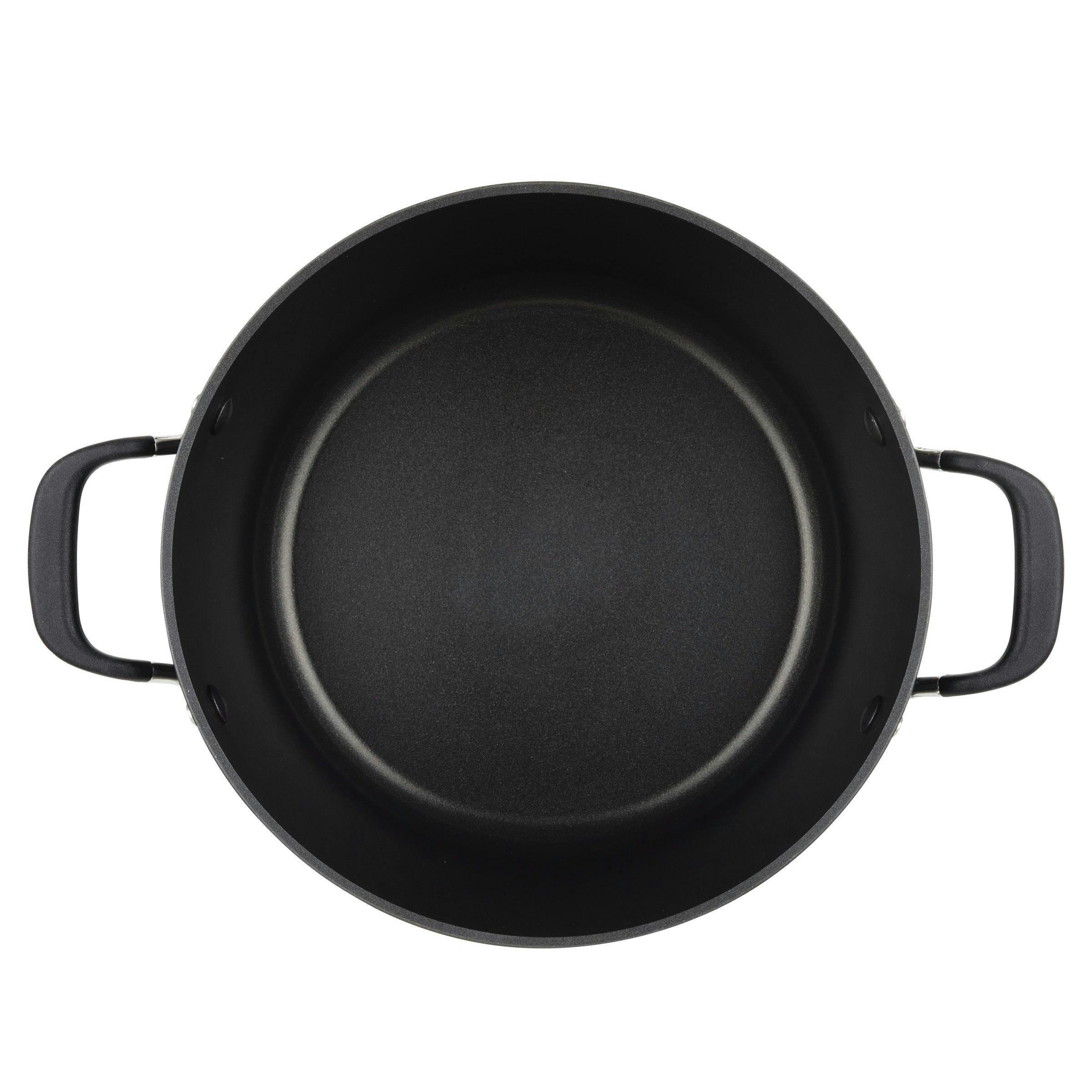 KitchenAid Hard Anodized Nonstick Stockpot with Lid, 8-Quart, Onyx Black