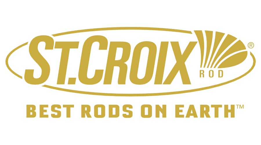 The St. Croix logo reads "St. Croix Rod" in gold lettering inside a gold oval. Below the oval is "Best Rods On Earth."