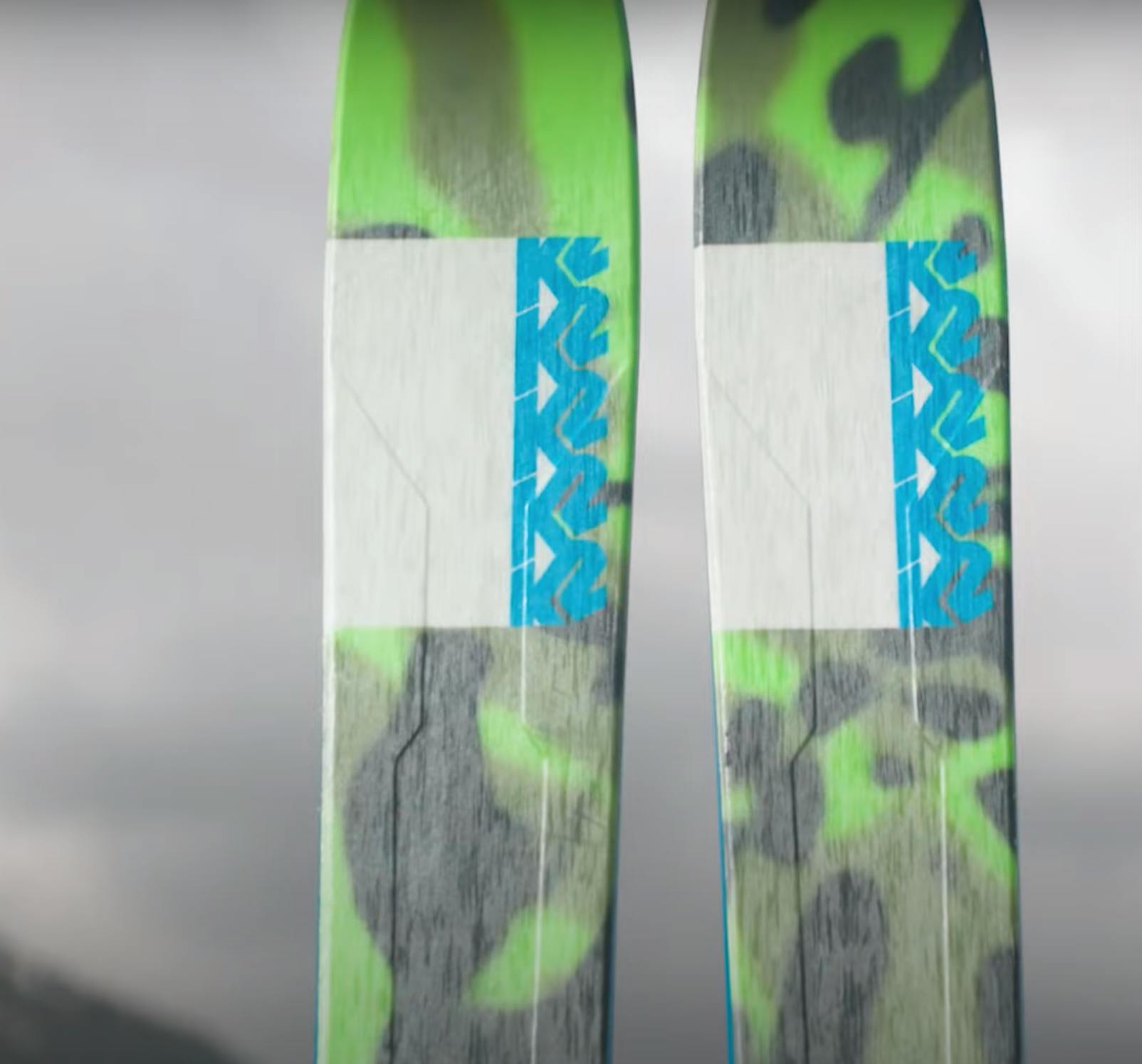 Close up of the K2 Mindbender 108Ti skis. 