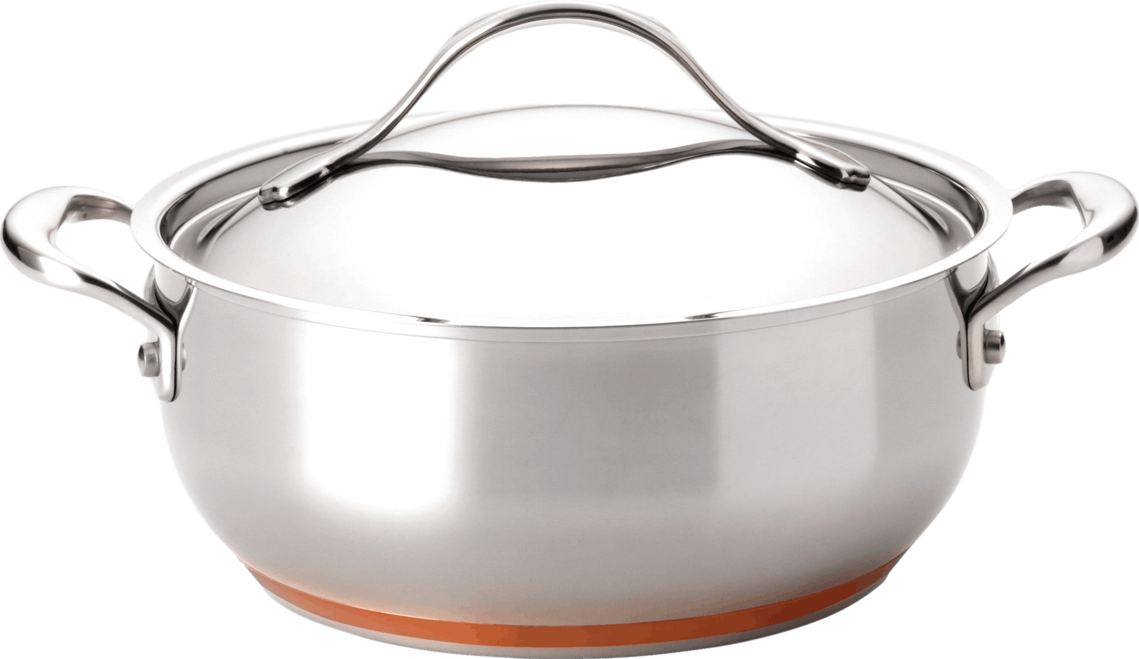 Anolon Nouvelle Copper Stainless Steel Induction Chef and Casserole Pan with Lid, 4-Quart, Silver