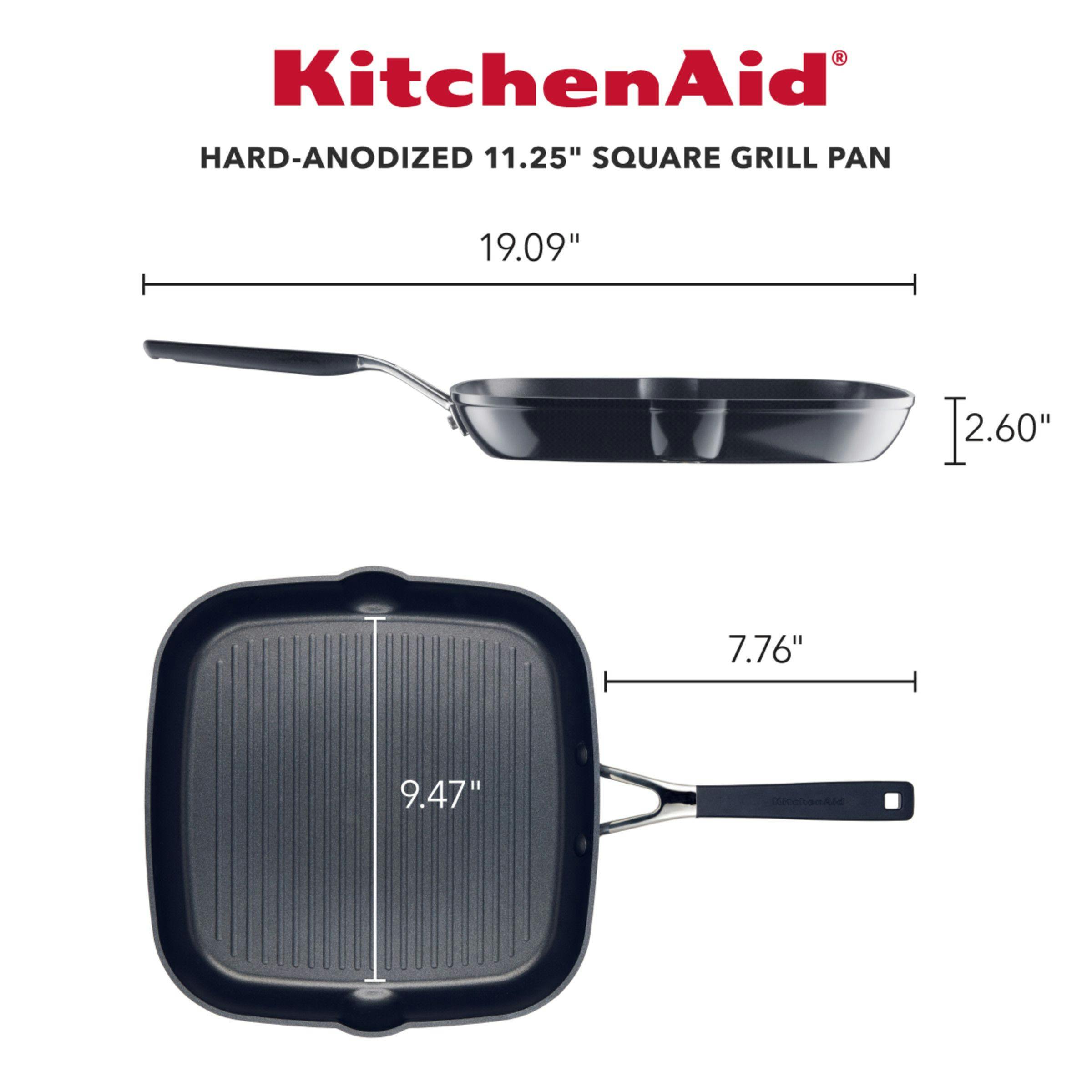 10.25 Stainless Steel 3-Ply Base Nonstick Round Grill Pan, KitchenAid