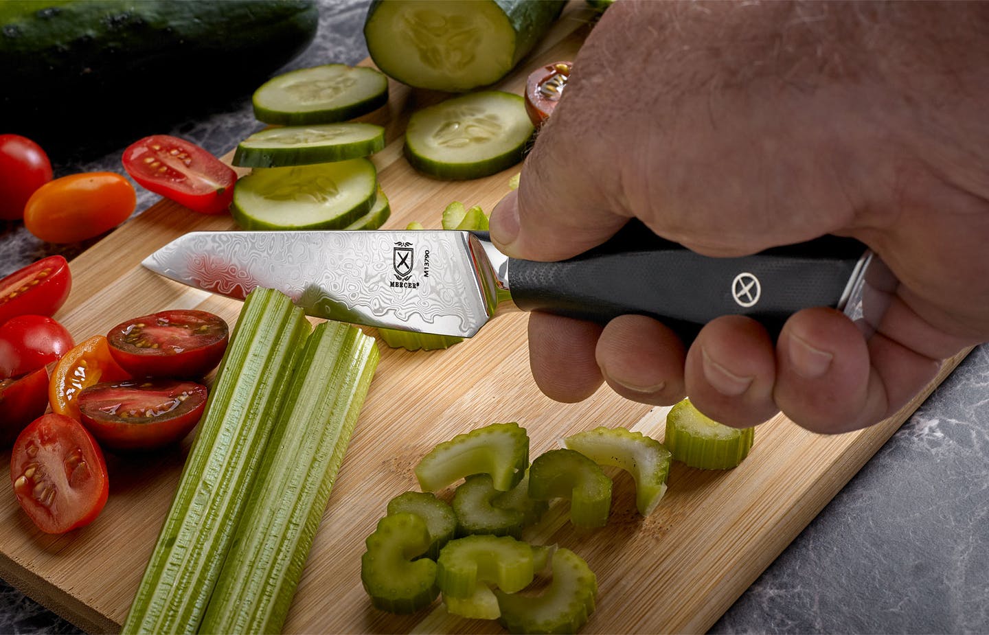 Mercer Culinary M13790 Damascus 5 Utility Knife, G10 Handle