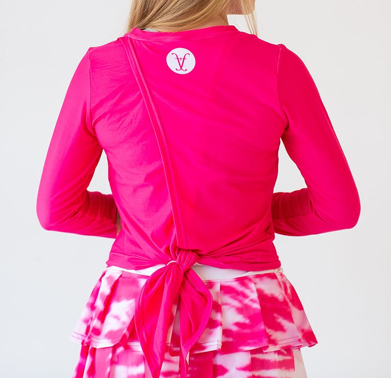 Faye+Florie Tie Back Long Sleeve Top (W) (Launch Pink)