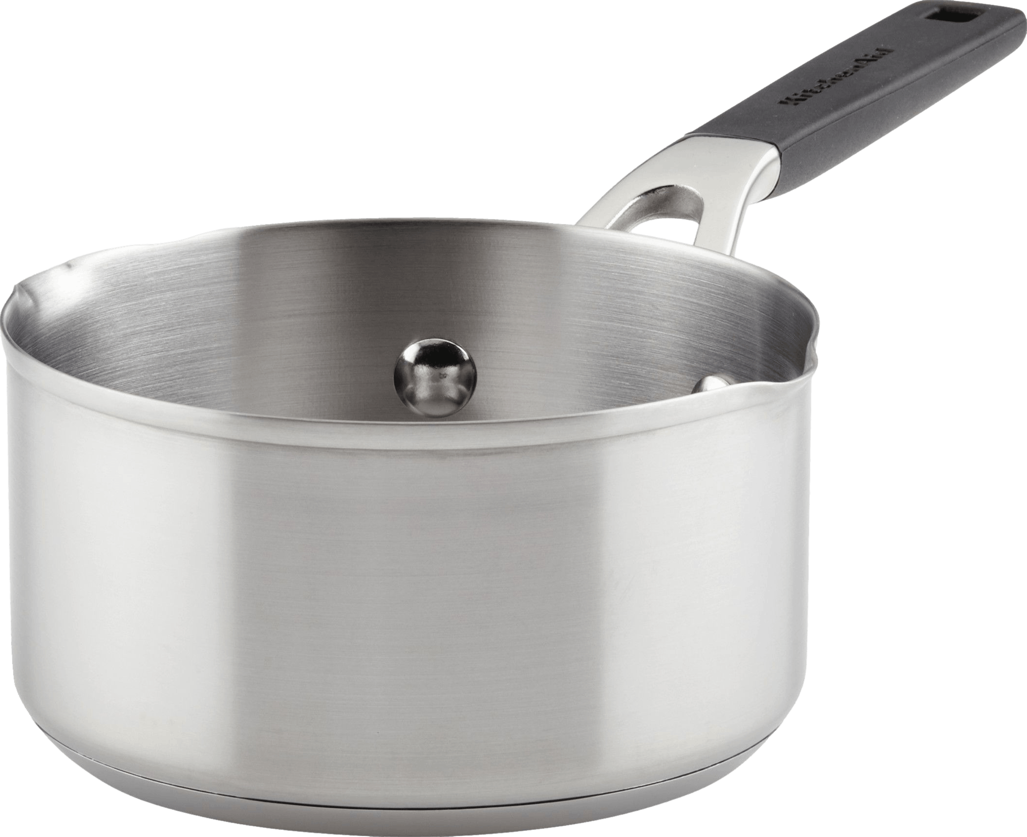 KitchenAid Stainless Steel Induction Saucepan with Pour Spouts, 1-Quart,  Brushed Stainless Steel
