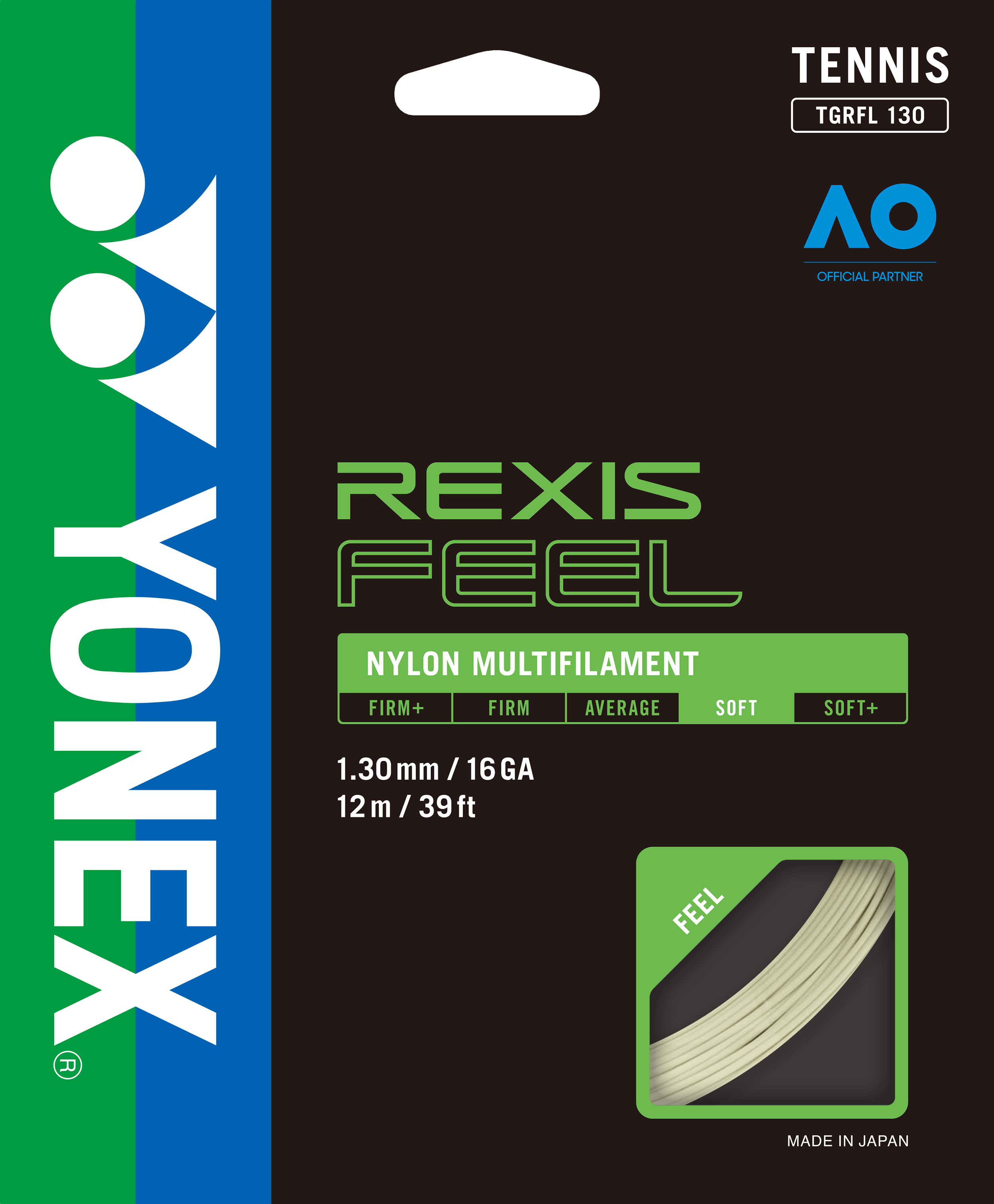 Yonex Rexis Feel Tennis String Reel ( 16L Black ) 