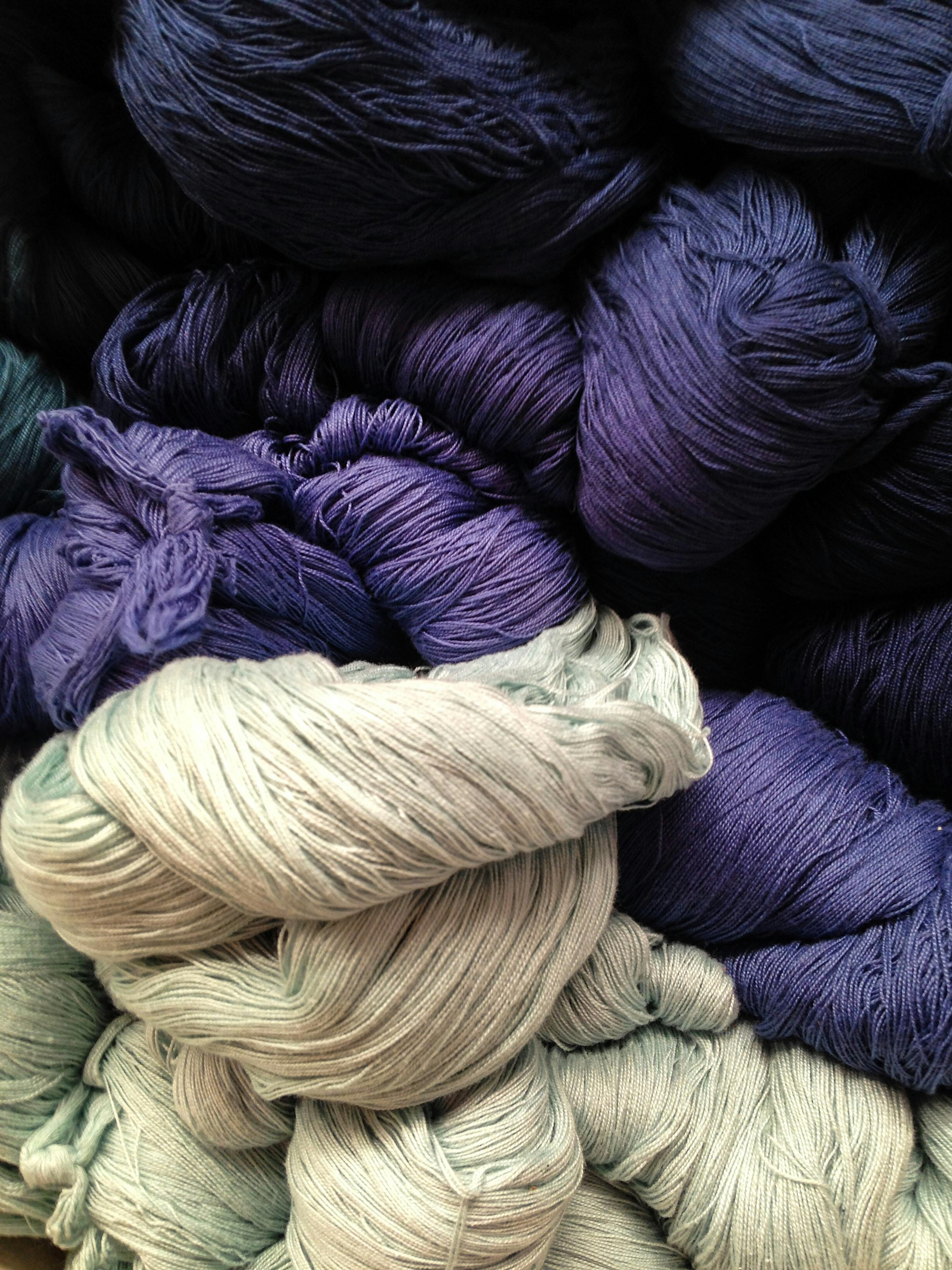 Purple and grey yarn