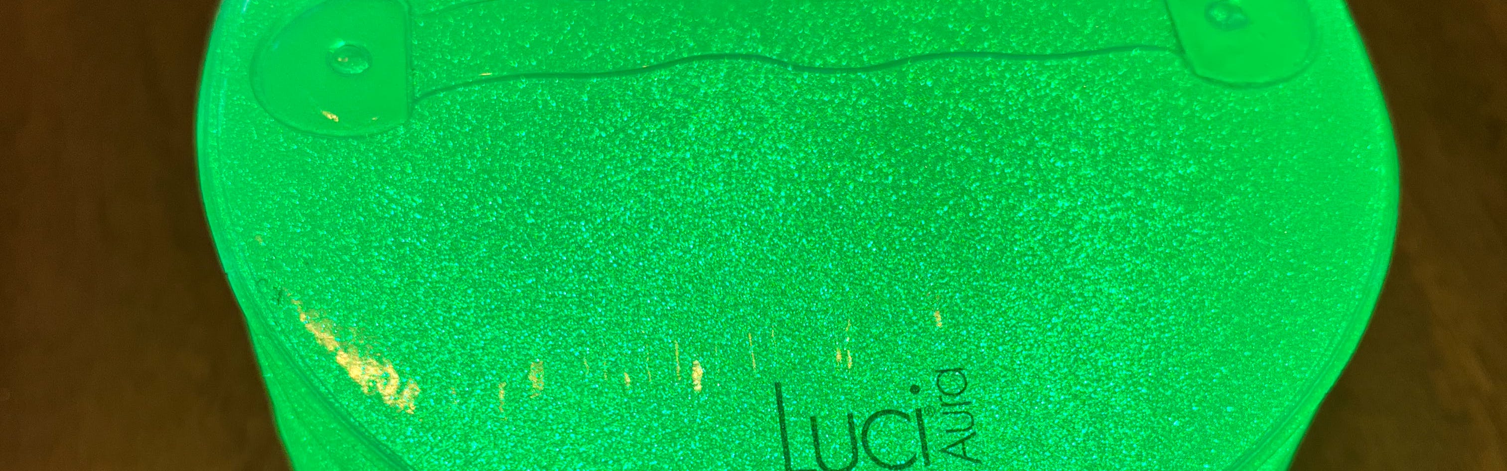 Close up of the Luci Colored Solar Lantern.