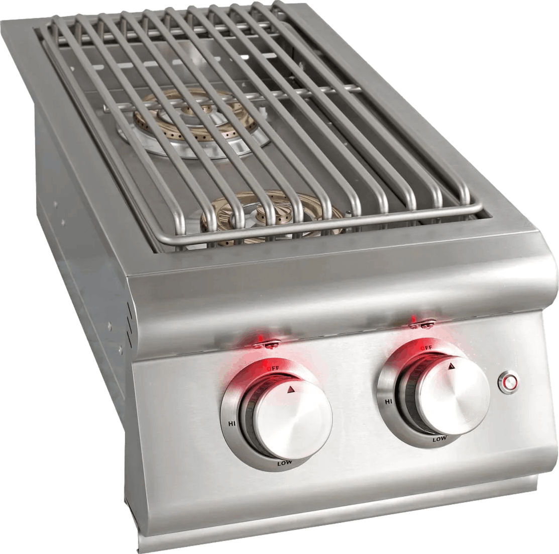 Blaze Premium LTE Built-In Stainless Steel Double Side Burner with Lid · Natural Gas