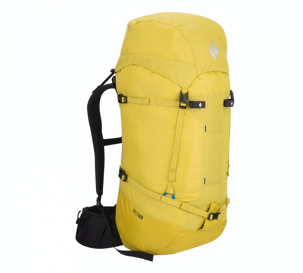 A product photo of the Black Diamond Speed 50 Pack in Sulfur.