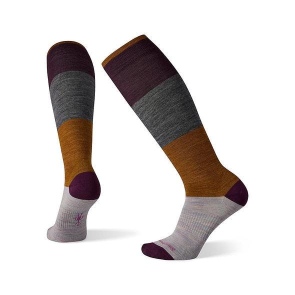 Smartwool Women's Everyday Compression Color Block OTC Bordeaux-Acorn Socks