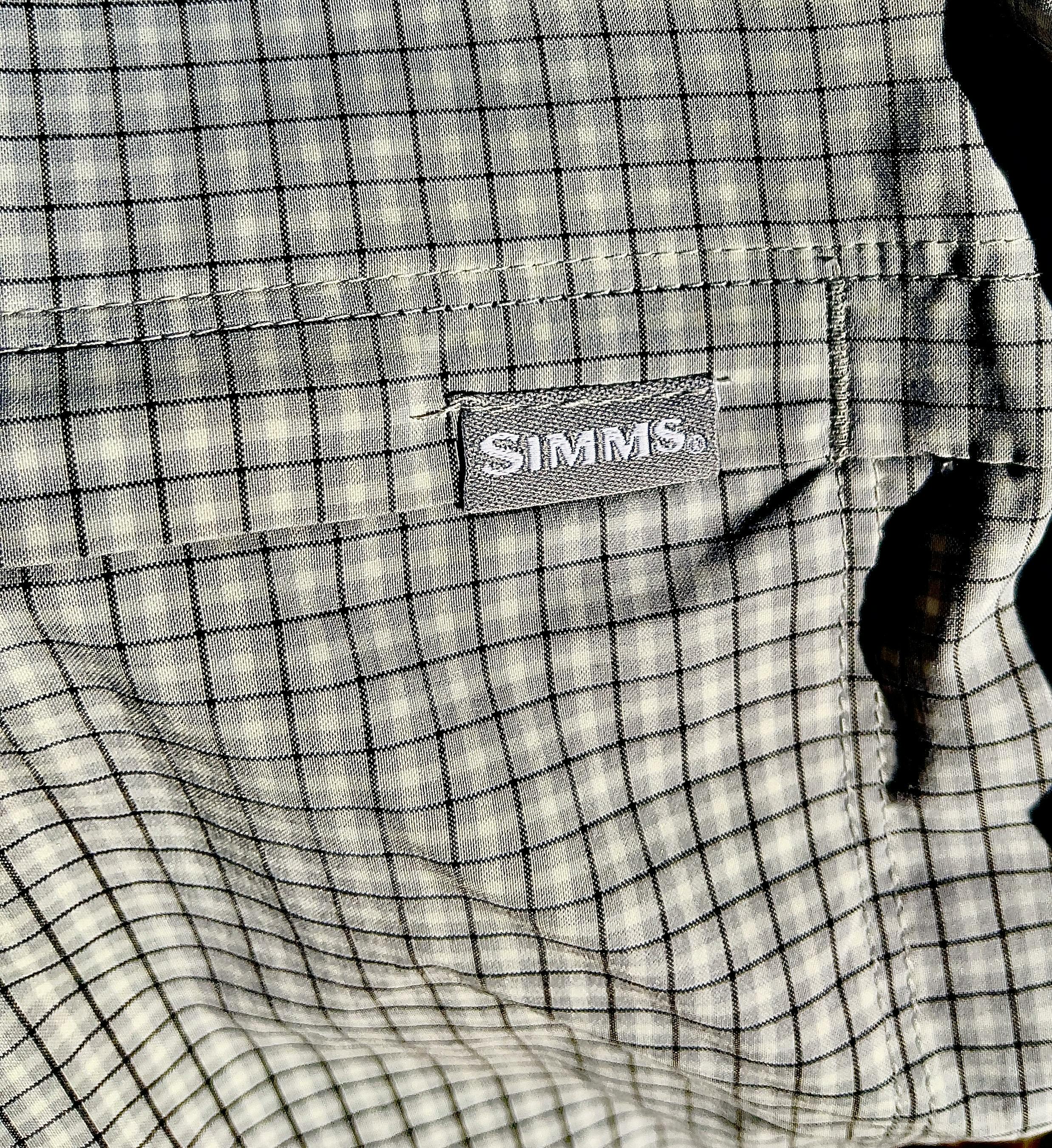 Close up of the Simms Bugstopper Fishing Shirt.