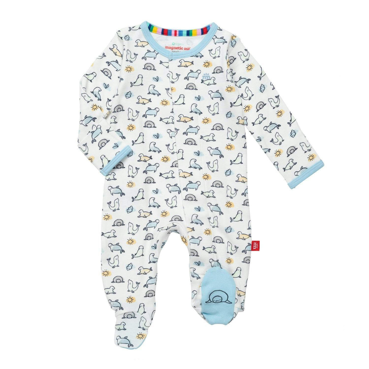 Magnetic Me Sealed With a Kiss Organic Cotton Footie  · 3/6 months