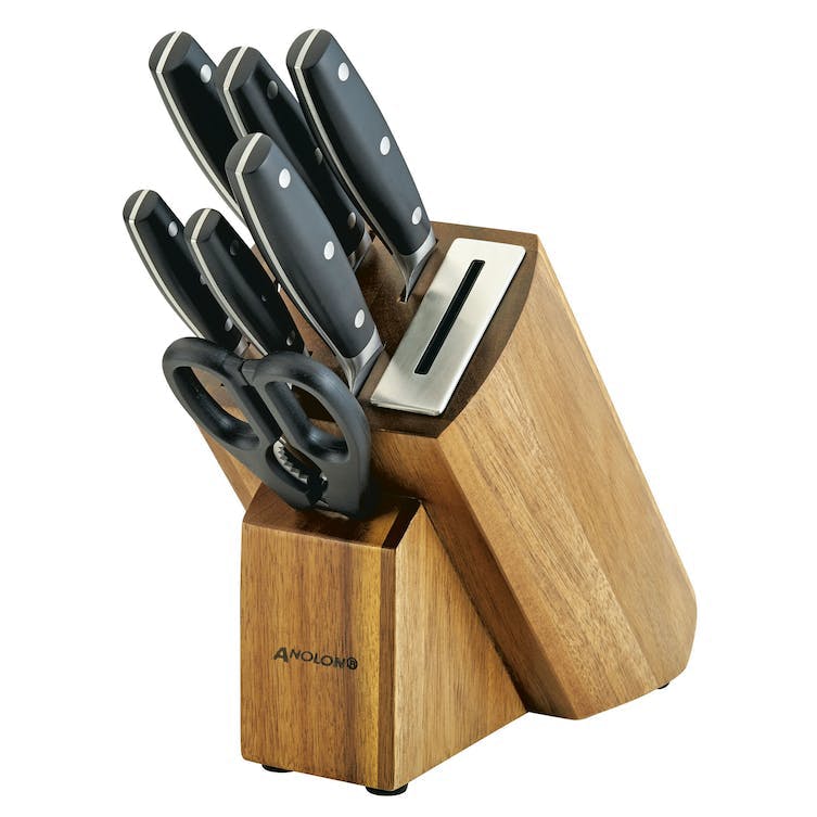 Product image of Anolon Knife Block Set with Built-In Sharpener, 8-Piece