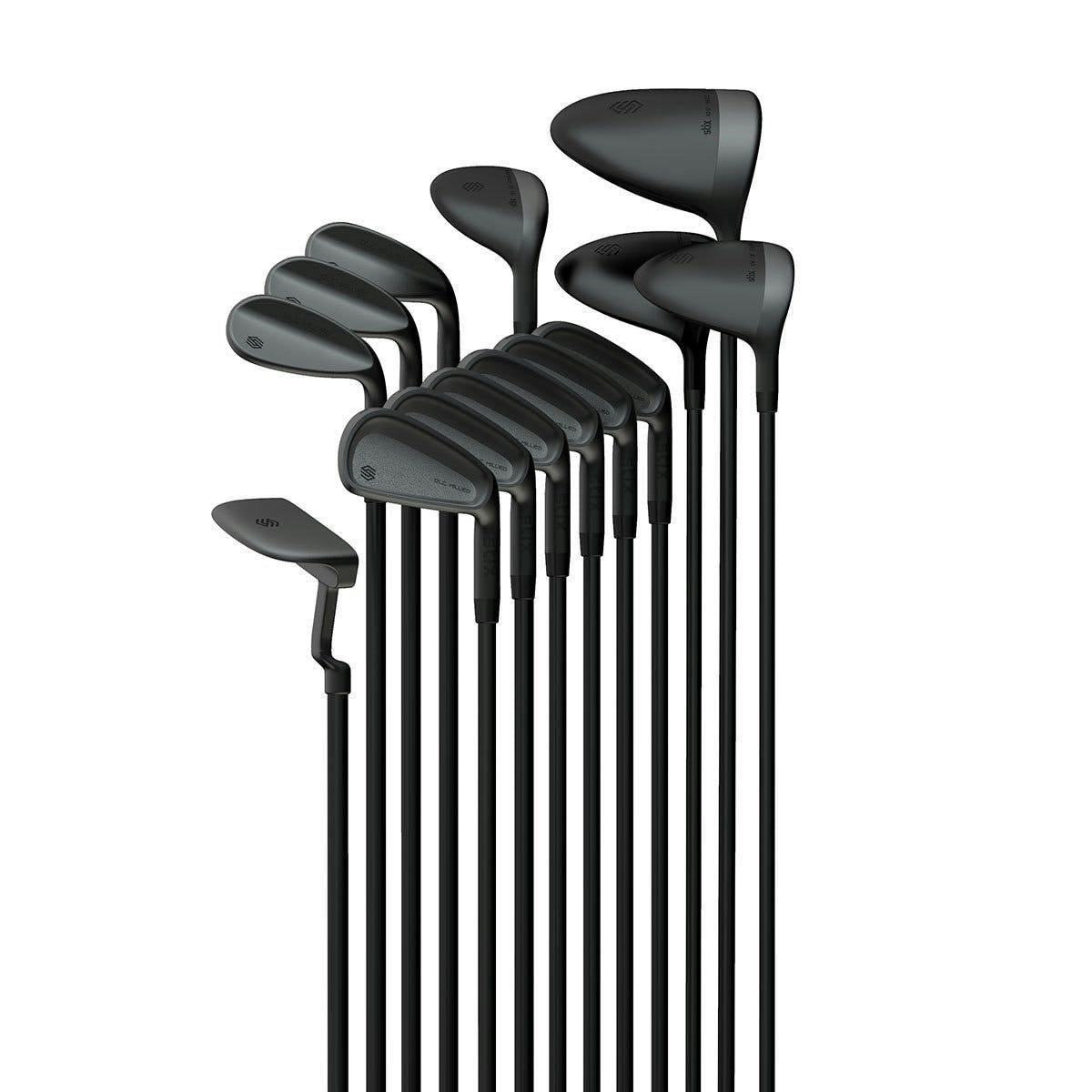 Stix Golf The Complete Set - 14-Piece · Left handed · Graphite · Ladies / Senior · +1" (Your Height: 6'4" - 6'7") · Black