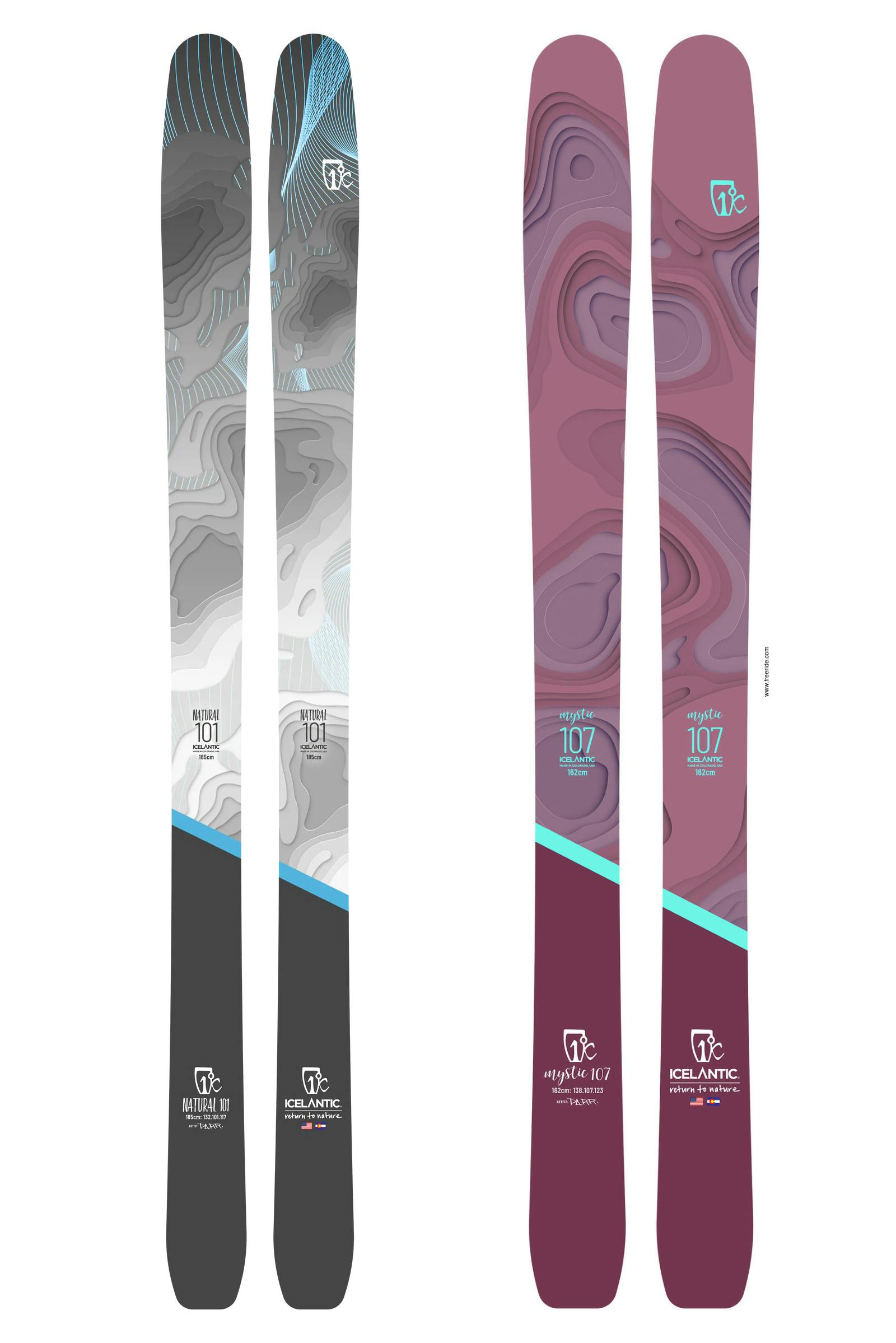 Product image of Natural 101 and Mystic 107 skis