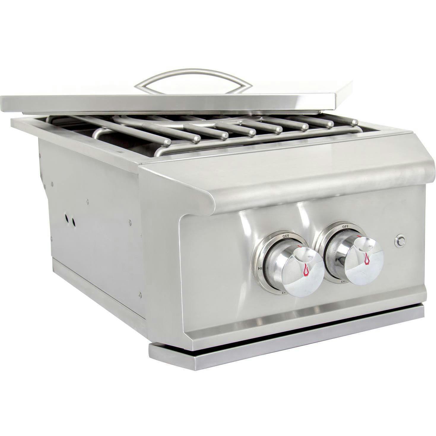 Blaze Professional LUX Built-In High Performance Power Burner with Wok Ring and Stainless Steel Lid · Natural Gas