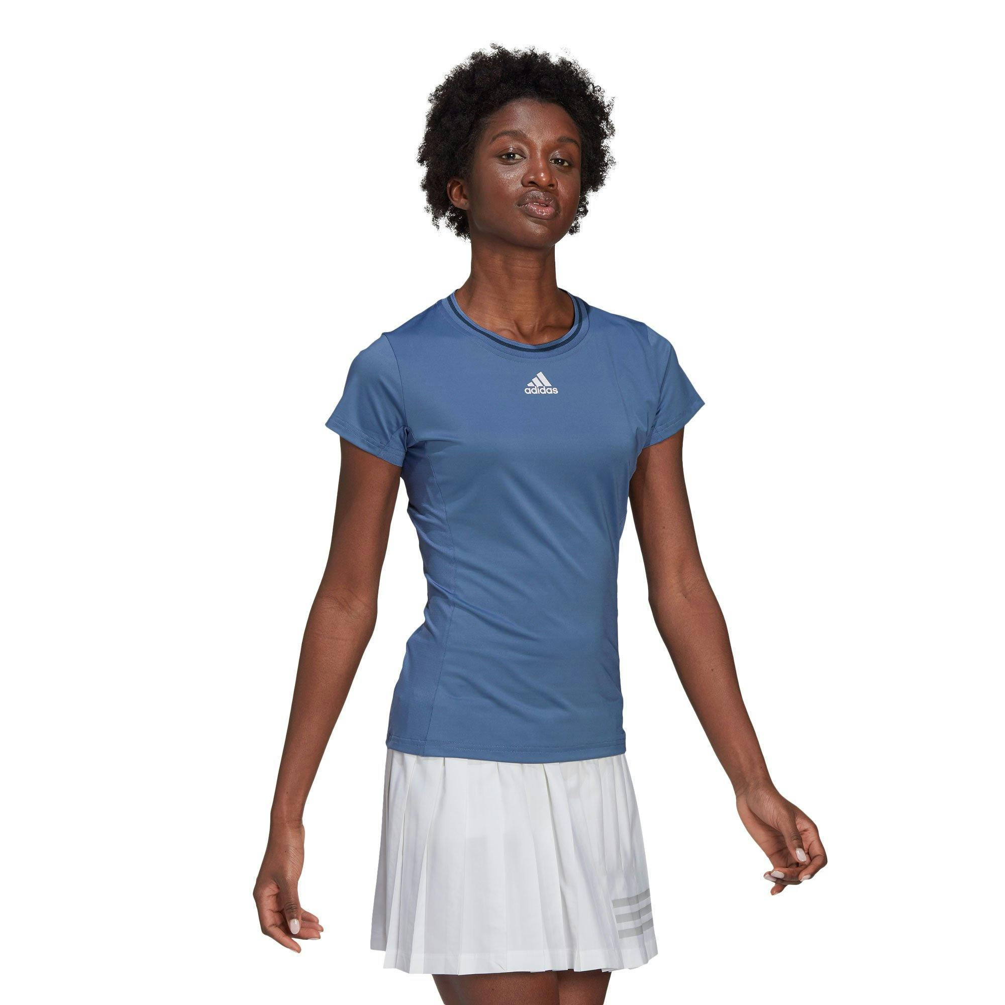 Adidas Women's Freelift Match Blue Tennis Shirt