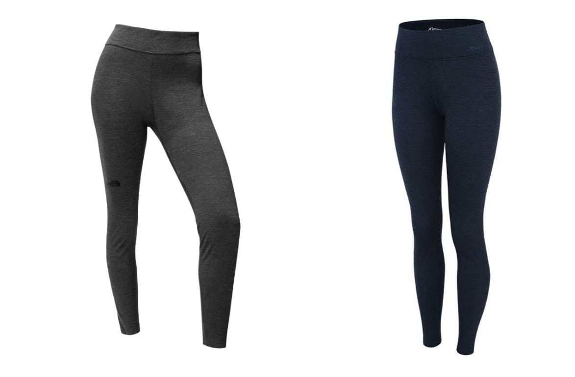Two pairs of women's long underwear - one grey and one navy
