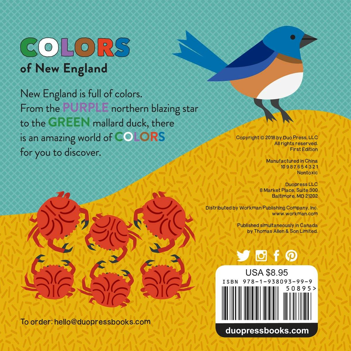 Workman Publishing Colors Of New England Board Book by Amy Mullen