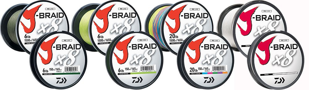Daiwa J-Braid X8 Multi-Color Braided Line · 330 yards · 20 lbs