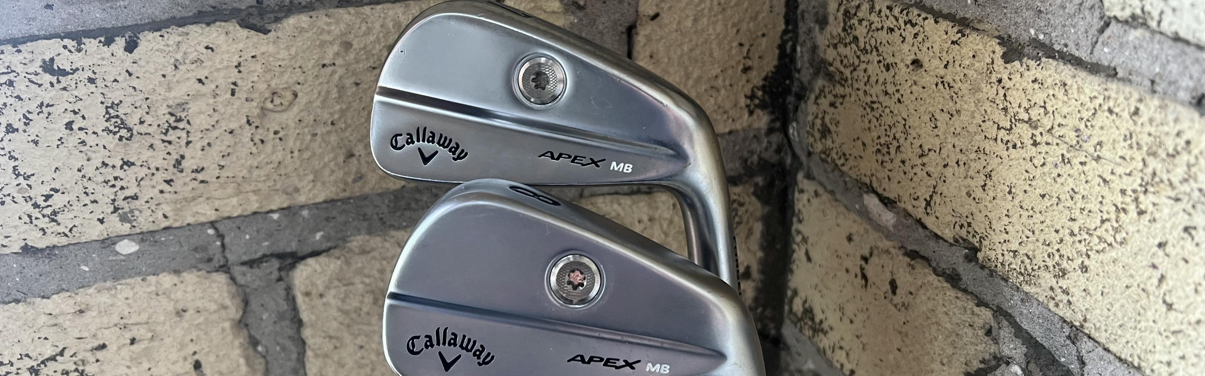 Close up view of Callaway's Apex MB Irons.