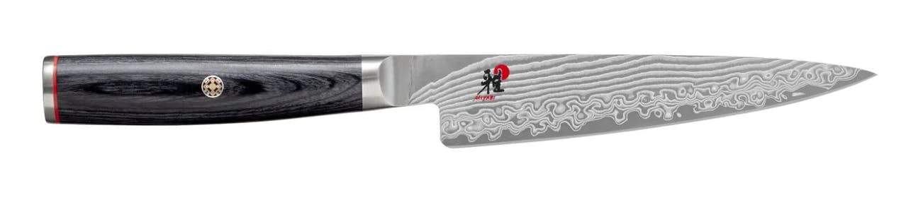 The Miyabi Kaizen II 4.5” Pakka Wood Utility Knife. 